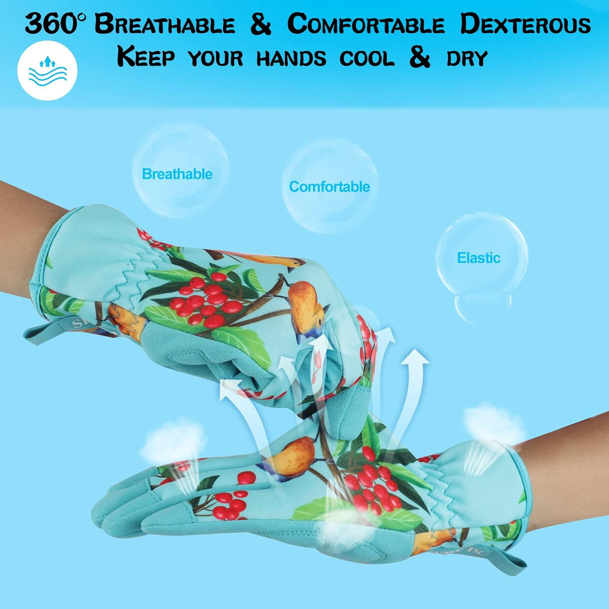 Leather-Gardening-Gloves for Women,Thorn-Proof Work-Gloves for Weeding,Digging,Planting,Pruning