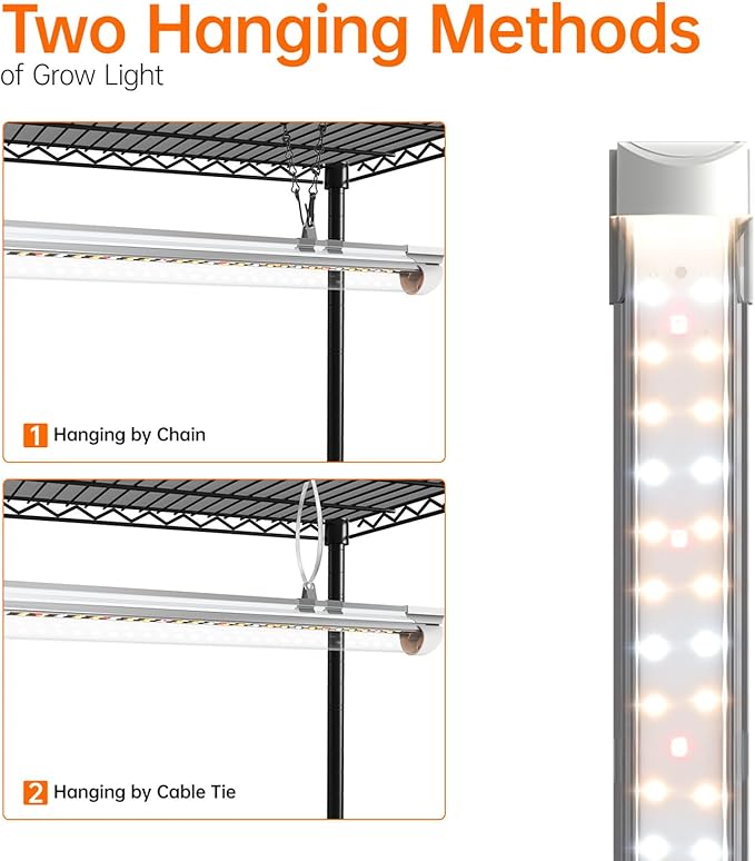 Bstrip Plant Shelf with Grow Light, 5 Tier Large Tall Plant Stand with 3FT T8 120W Grow Light for