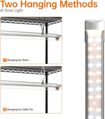 Bstrip Plant Shelf with Grow Light, 5 Tier Large Tall Plant Stand with 3FT T8 120W Grow Light for