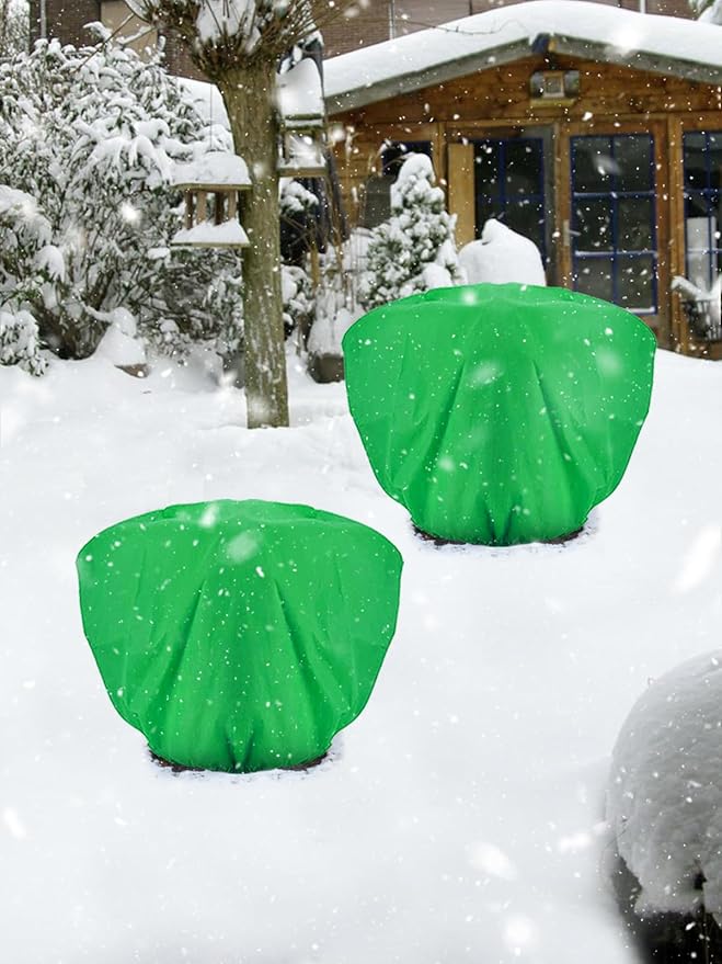 ANPHSIN 6 pcs Plant Covers Freeze Protection - 19.6in x 39.3in Winter Shrub Plant Protection Bags