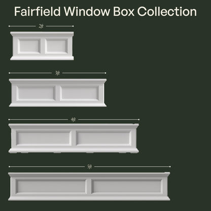 Mayne Fairfield 36in Self-Watering Rectangular Window Box Planter, White
