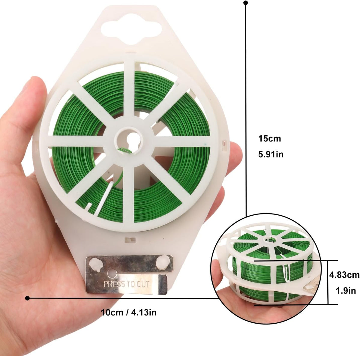 12 PCS Green Twist Ties - Each Reel 656 Feet Multipurpose Garden Plant Cable Ties for Indoor and