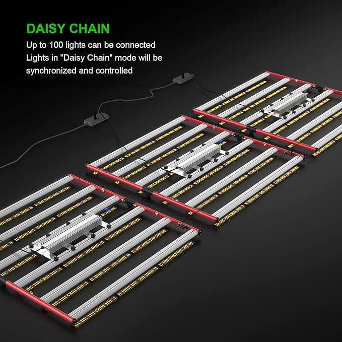 AGLEX 600W LED Grow Lights, Full Spectrum Grow Light with UV IR, Daisy Chain Plant Bar Style Grow