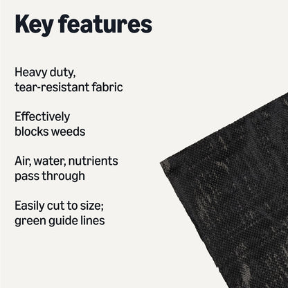 Amazon Basics Weed Barrier Landscape Fabric, 3 x 50 Feet, Black, 1-Pack