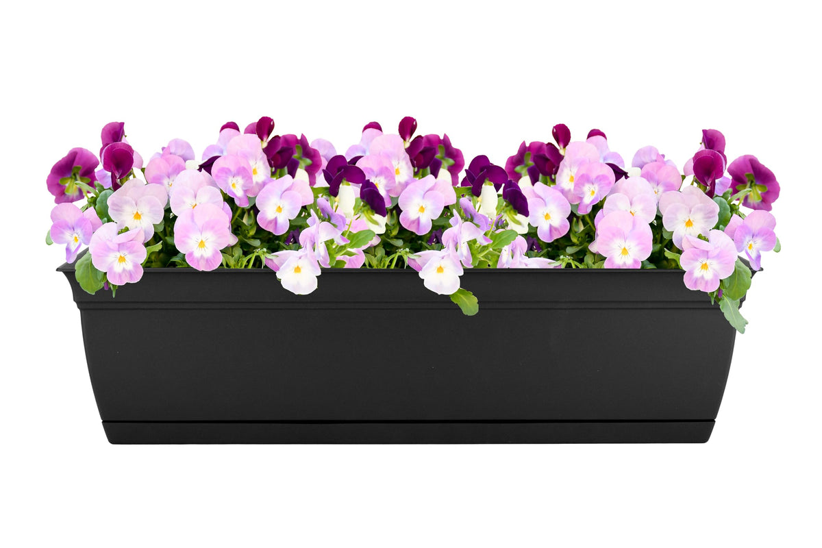 The HC Companies Eclipse Window Planter Box, 24 Inch, Black, 2-Pack
