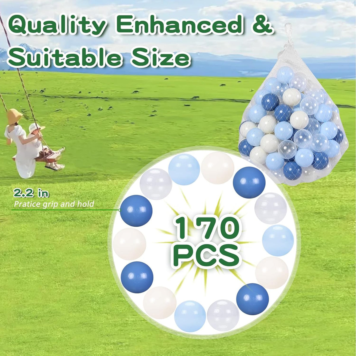 TRENDPLAY Plastic Balls for Ball Pits - Hollow Balls- Safe and Exciting Playtime - Perfect for Baby