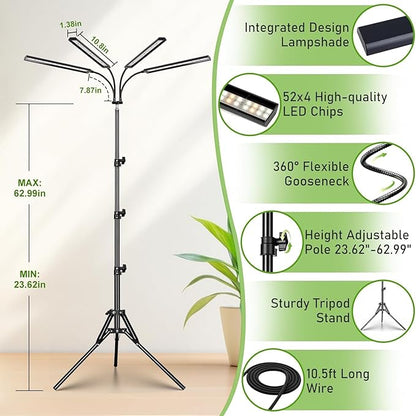 FOXGARDEN Grow Lights for Indoor Plants Full Spectrum with Tripod Stand, Tall Grow Lights for