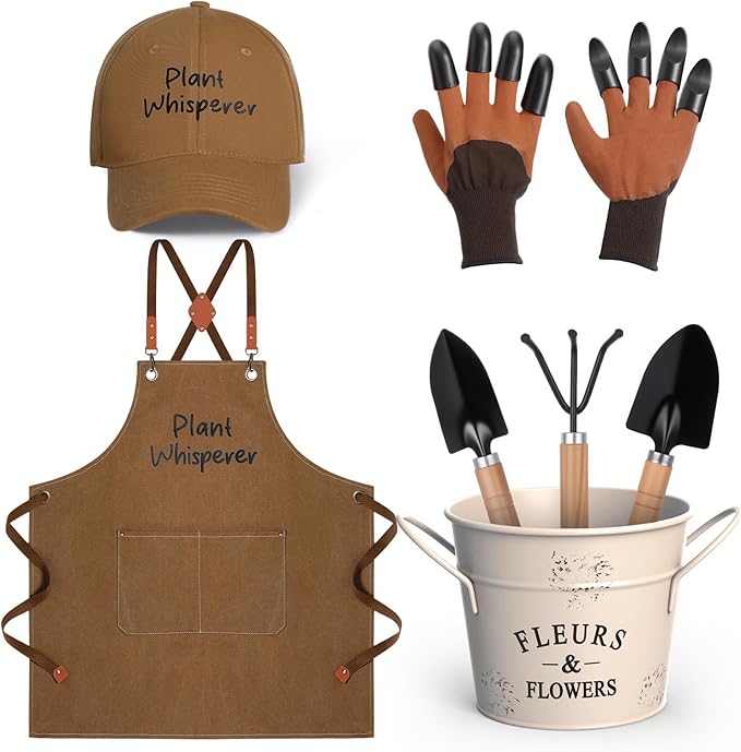 Tarpop Garden Tool Set Plant Whisperer Gardening Gifts for Women, 7 Piece Vegetable Planting Tool