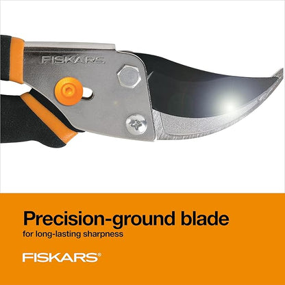 Fiskars Bypass Pruning Shears, 5/8-Inch Cut Capacity Garden Clippers, Gardening Scissors with