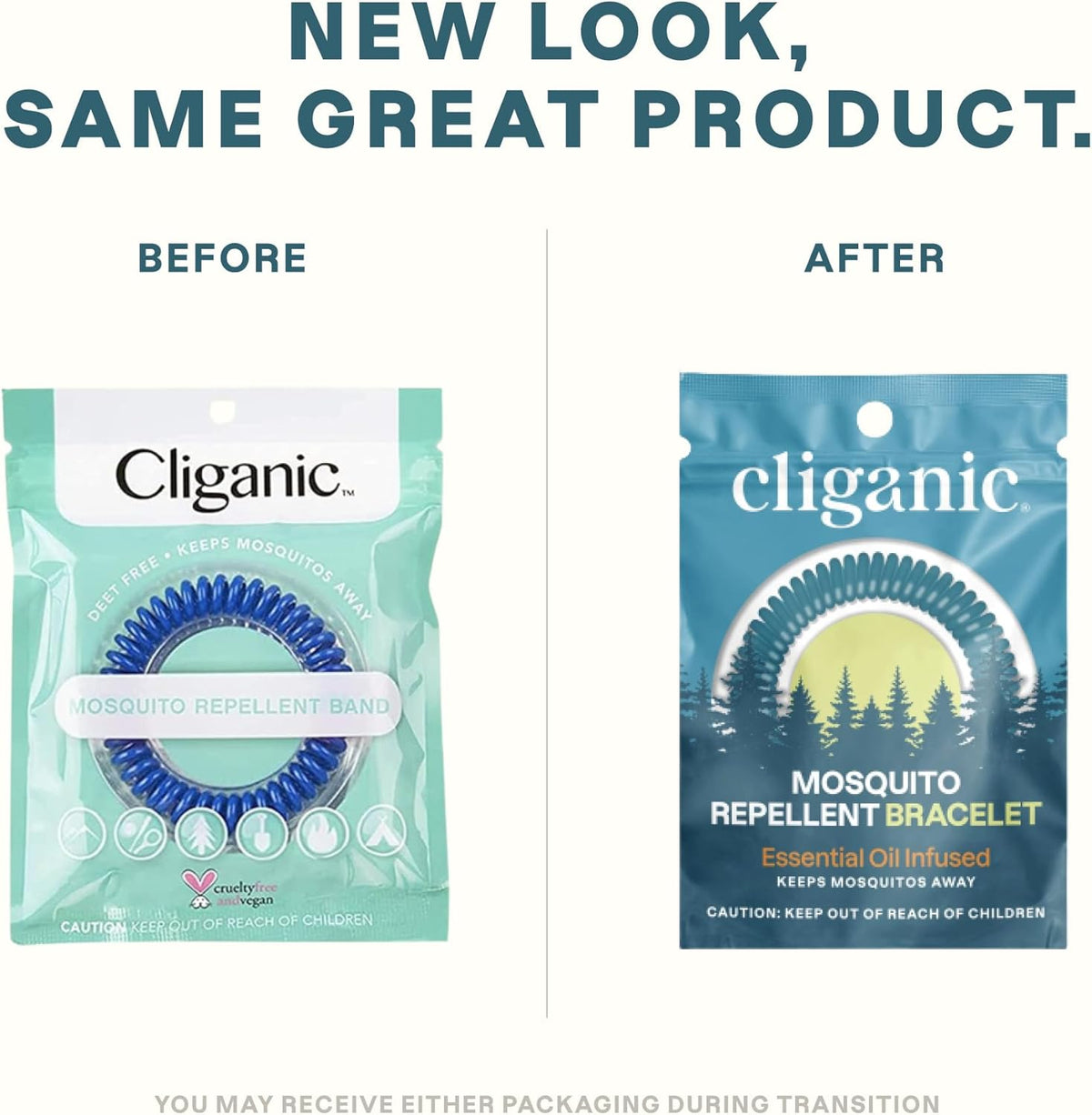 Cliganic 25 Pack Mosquito Repellent Bracelets for Adults & Kids - Natural DEET-Free Bands