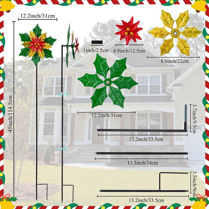 Viveta Christmas Outdoor Wind Spinners, Garden Wind Spinner, Festive Windmill for Yard Garden