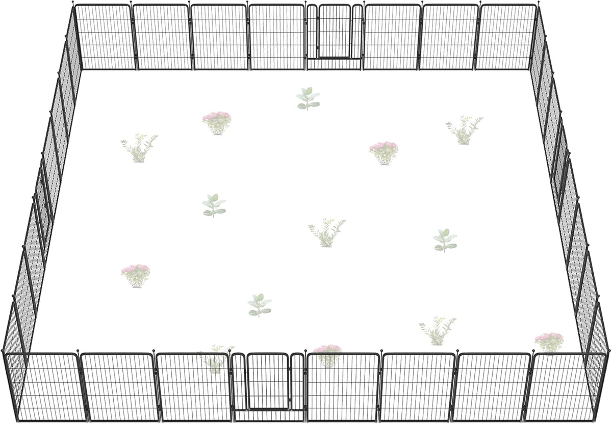 FXW Garden Fence Outdoor for The Yard – 40in(H) x 72.9ft(L) Heavy Duty Metal Animal Barrier for Dog