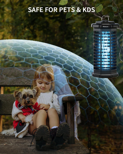 Minimoon Bug Zapper Outdoor 4000V Powerful Electric Mosquito Zapper, 15w Fly Trap Outdoor, IPX4