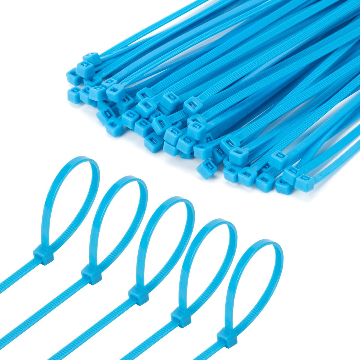 6 Inch Blue Zip Tie 1000 PCS, 18 Lbs - Small to Medium Zip Tie, Nylon PA66 UV Resistant Cable Tie