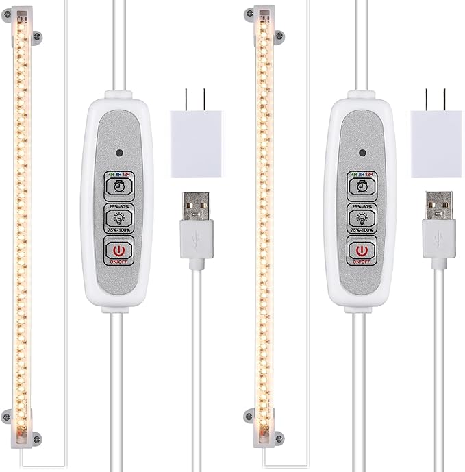One Strip Growing lamp 2-Pack, Full Spectrum LED Grow Light Strips for Indoor Plants with Auto
