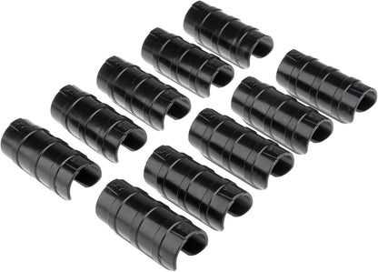 Mtsooning 32mm Greenhouse Frame Pipe Tube, 10 Pcs Plastic Garden Buildings Tube Clip, Black ABS