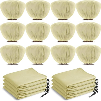 12 Pcs Winter Plant Covers Freeze Protection 39.4x23.6 Inch Horizontal Shrub Tree Rose Plant