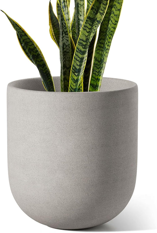 LE TAUCI 10 Inch Plant Pot, Ceramic Pots for Plants with Drainage Hole and Rubber Plug, Plant Pots