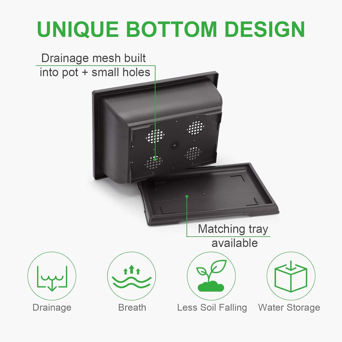 GROWNEER Bonsai Pots 3 Packs 11 Inch Bonsai Tree Training Pot with Humidity Drainage Trays &