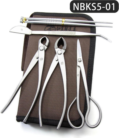 Small Size TianBonsai Bonsai Tools 5-Piece Alloy Steel Bonsai tool Kit In Cluding 180mm Long Handle