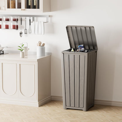 23 Gallon Outdoor Trash Can Waterproof Resin Garbage Can with Lid Outside Trash Bin for Porch