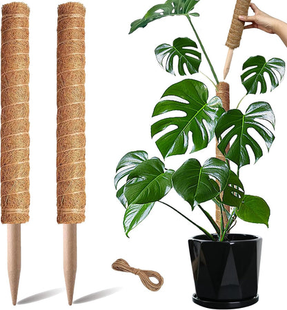 Moss Pole, 2 Pack 17 Inch Monstera Plant Support for Climbing Plants Accessories Indoor, Stackable
