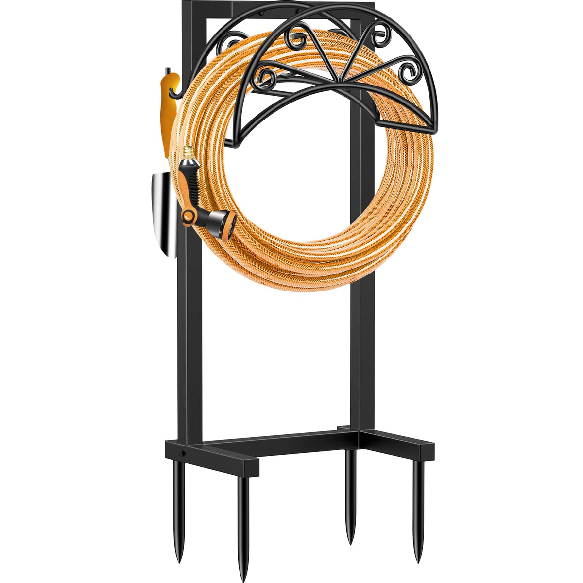 TomCare Garden Hose Holder, Heavy Duty Stand for 160FT Hose with 4 Spikes
