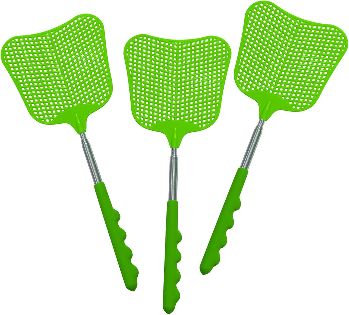 Wapodeai 3 pcs Fly Swatter, Fly Swatters Plastic Telescopic, Large Bug Swatter That Work for Indoor