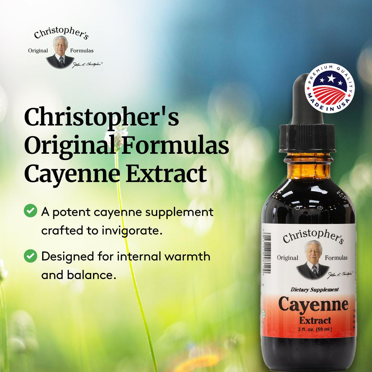 Christopher's Original Formulas Cayenne Extract - 2 fl oz Liquid | Premium Herbal Supplement for