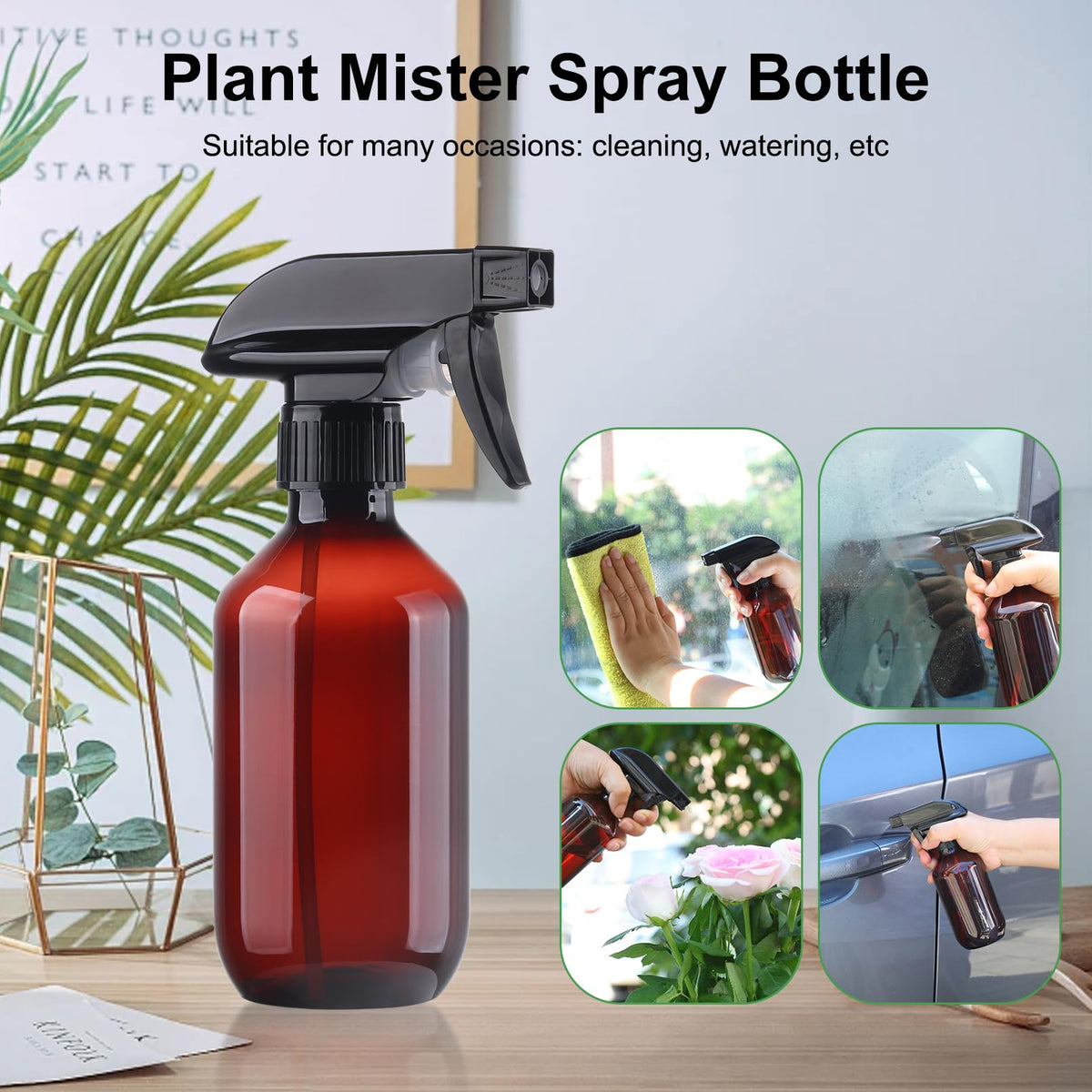 Teyssor Spray Bottles Water Spray Bottle 2 Packs- BPA Free -10 oz/300 ml Plastic Refillable