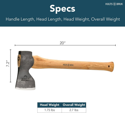 Hults Bruk 840732 Tibro Carpenter Axe - 1.75 lb Head, 20" Handle