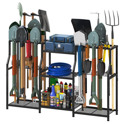 keomaisyto Garden Tool Organizer, Heavy Duty Yard Tool Tower Rack for Garage Organization and