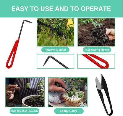 Voilamart 14 Piece Bonsai Tools Kit with Case, Carbon Steel Scissor Cutter Shear Set Garden Plant