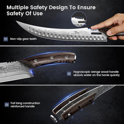 Butcher Knife Set, 3 PCS Kitchen Knives Set for Cutting, Meat Cleaver Chef Knife Set, Japanese