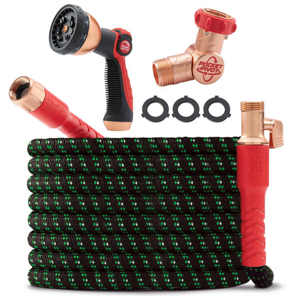 Pocket Hose Ballistic Double UV Edition 100 FT Expandable Garden Hose w/Pocket Pivot Swivel