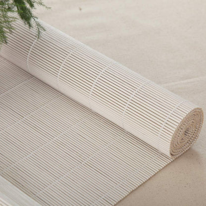 LETAU Cordless Wood Window Roller Shades, Bamboo Light Filtering Window Blinds for Outdoor Garden