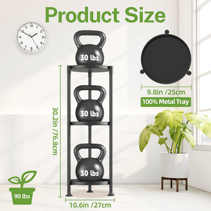 iDavosic.ly 3 Tier Plant Stand Indoor with 10 Inch Wide Tray, Vertical Corner Metal Outdoor Flower