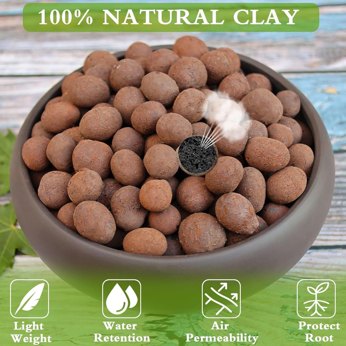Halatool 10LB Leca Clay Pebbles for Plants 4mm-16mm Clay Balls 100% Natural Hydroton Leca Balls for