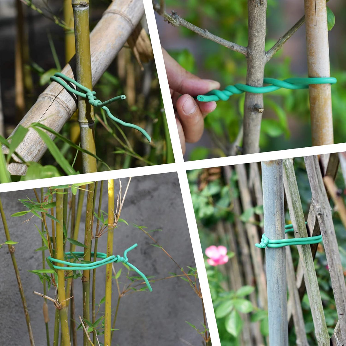Green Soft Twist Tie Plant Tie Flexible TPR Garden Supply, for Tomatoes Roses Vines Organizing(16.4