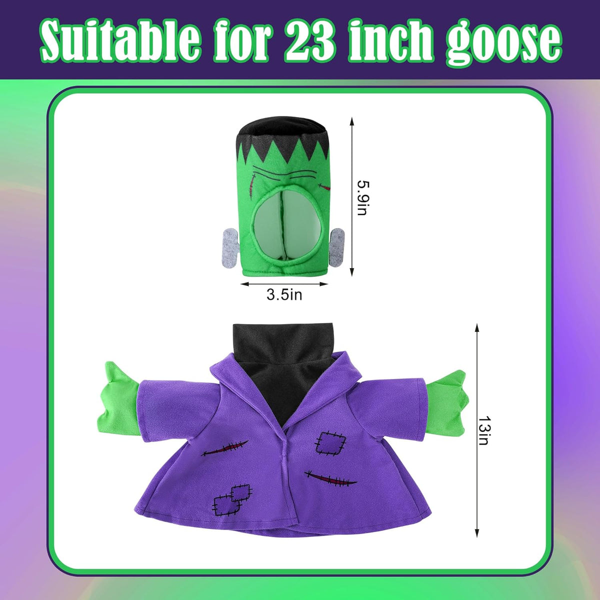 Watayo 2 Pcs/Set Halloween Monster Goose Outfits, Porch Goose Statue Monsters Costume, Lawn Goose
