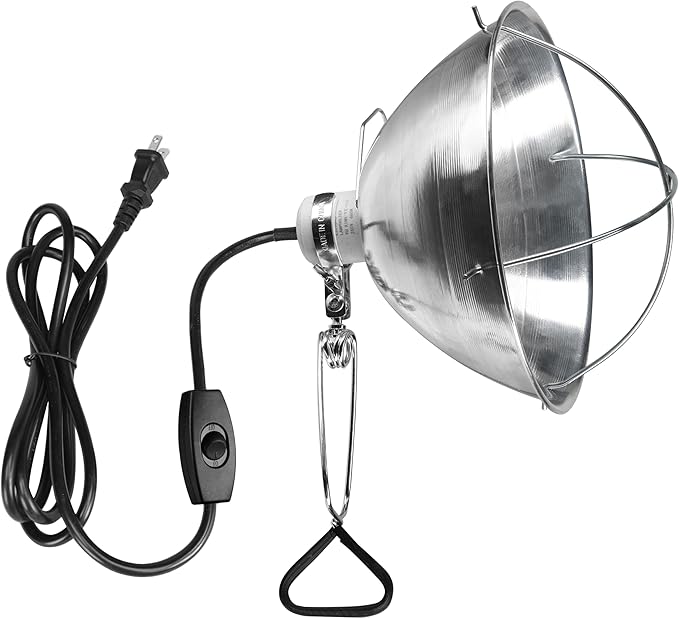 Simple Deluxe Adjustable Clamp Lamp Light Socket with 10.5 Inch Aluminum Reflector & Bulb Guard