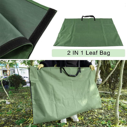 Leaf Bag for Collecting Leaves Reusable Garden Yard Waterproof 2 IN 1 Leaf Tarp Waste Bags Trash