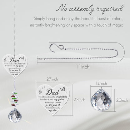 Memorial Crystal Suncatcher,Memorial Gifts for Loss of Dad,Bereavement Gifts for Loss of