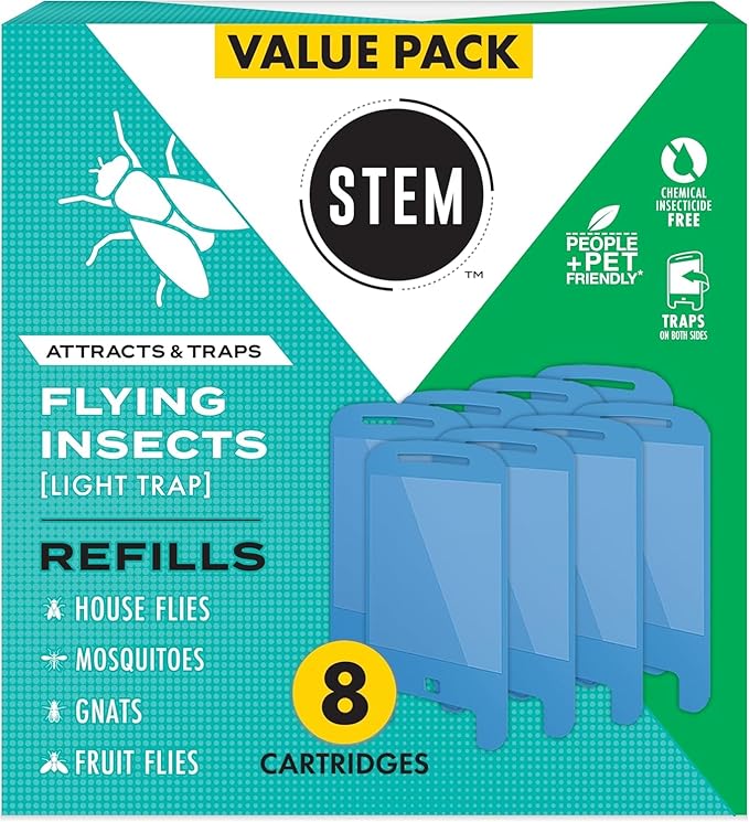 STEM Light Trap Refill Cartridges, Indoor Fruit Fly Trap, Effective Insect Control for Home