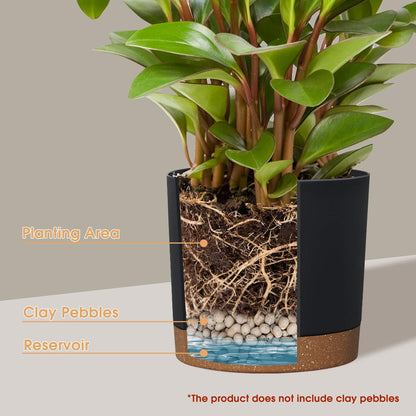 kubvici Plant Pots for Indoor Plants, 2 Pack 10 Inch Plant Pot Plastic Flower Pots Planters with
