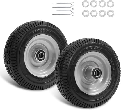 8-Inch Solid Tire Replacement - 2.50-4"Flat Free Tire and Wheel Heavy-Duty for Gorilla Carts, Yard