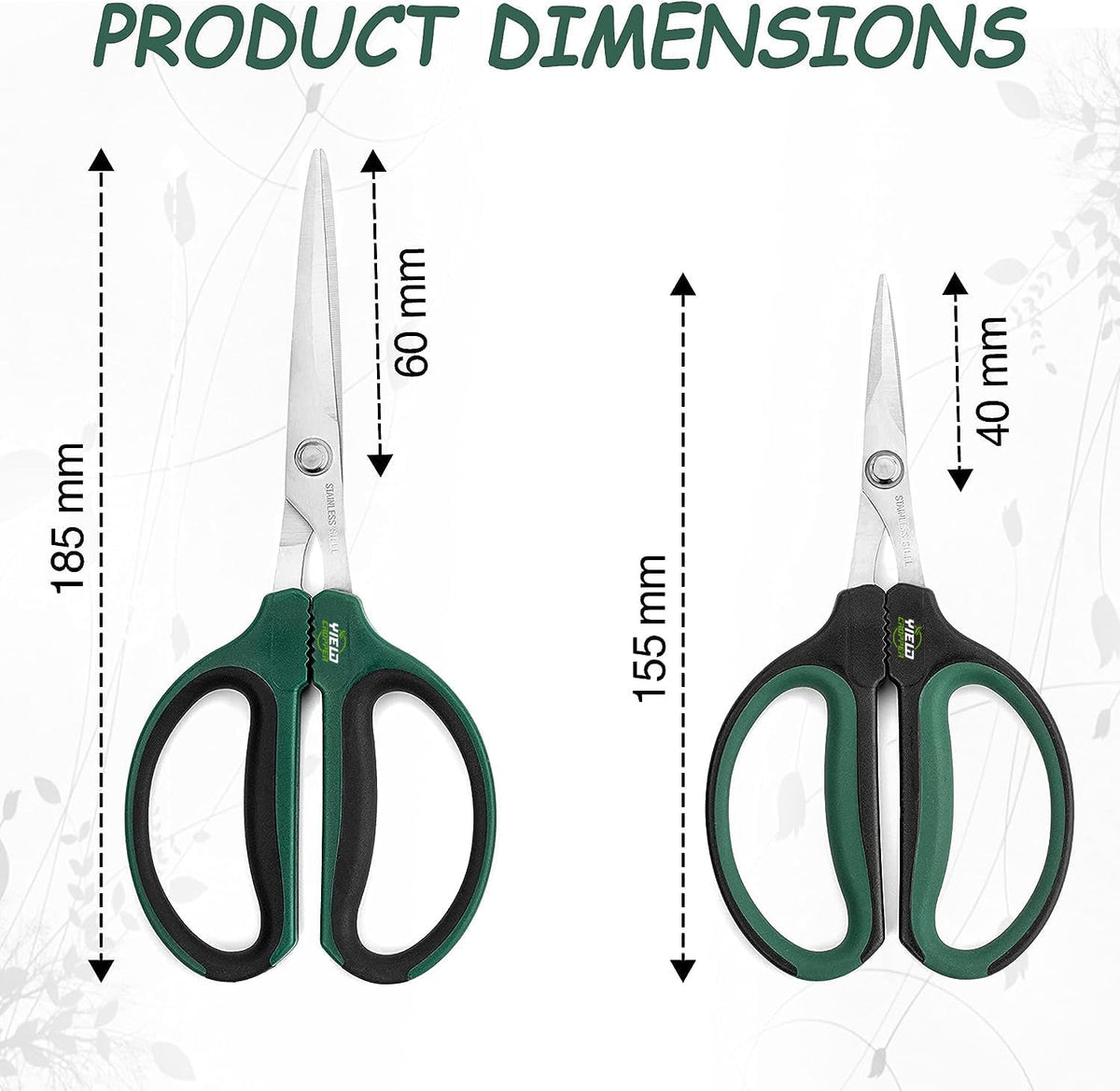 Hydroponic 2-Pack Bonsai Scissors and Plant Trimming Shears Set - Stainless Steel Pruning Shears