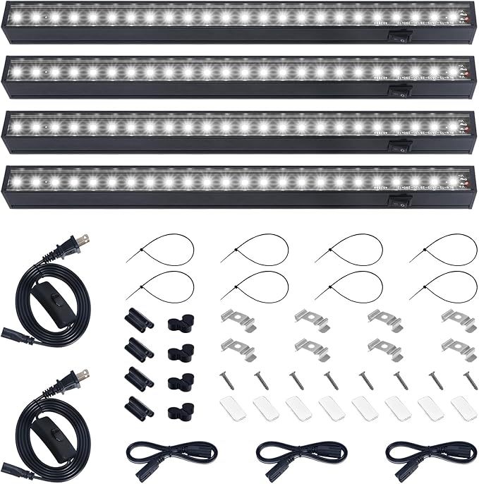 Barrina T5 Grow Lights for Indoor Plants, Full Spectrum Grow Light, 1ft LED Plant Light, Black