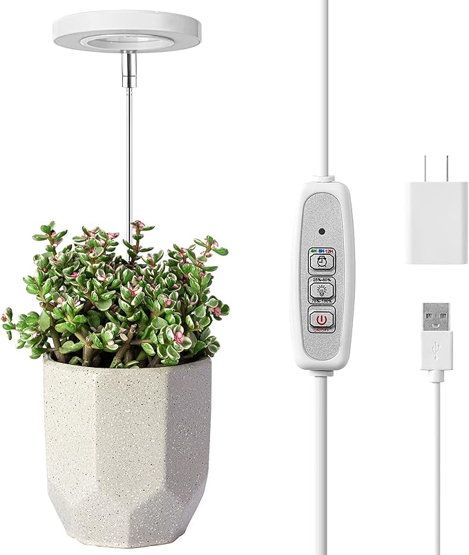 LORDEM Grow Light, Full Spectrum LED Plant Light for Indoor Plants, Height Adjustable Growing Lamp