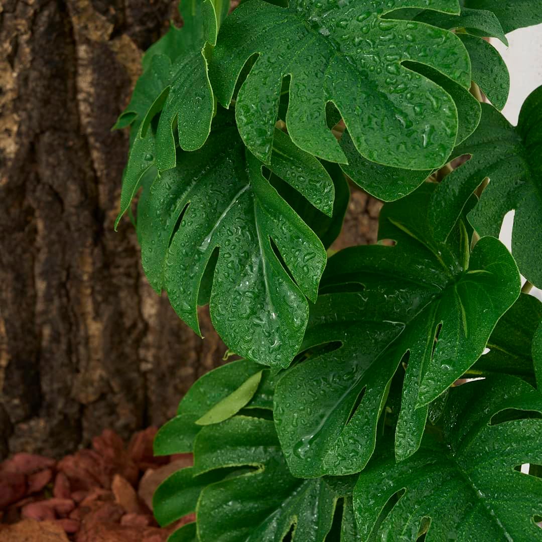 Reptile Plants for Terrarium, Amphibian Habitat Decor Artificial Hanging Plants with Suction Cup